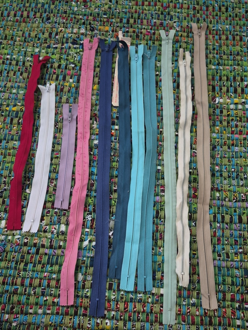 Vintage Multi-Color Zipper Assortment Bundle